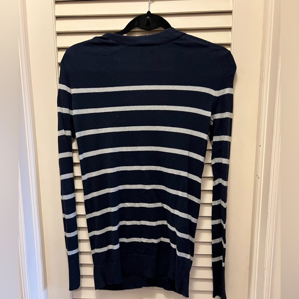 Blue and white stripped cardigan
